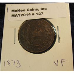 127. 1873 New Foundland Cent. VF-20.