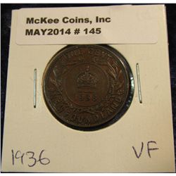 145. 1936 Newfoundland Cent. VF.