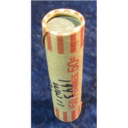1351. Roll of (50) 1943 World War II U.S. Steel Alloy Zinc coated Lincoln Cents.