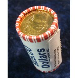 1359. Bank-wrapped and Stamped Roll of James Madison Presidential Dollars. Gem BU. (25 coins),