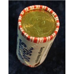 1365. Bank-wrapped and Stamped Roll of George Washington Presidential Dollars. Gem BU. (25 coins),