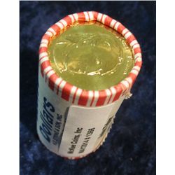 1366. Bank-wrapped and Stamped Roll of John Tyler Presidential Dollars. Gem BU. (25 coins),