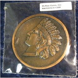 1398. Large Souvenir Indian Penny of Ausable Chasm. 3" diameter. Rare and unlisted in  "Large Lucky 