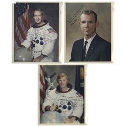 Apollo 9 Astronaut 8'' x 10'' Photos Signed -- All 3 Photos Are Dedicated to Apollo 13 Pilot Jack Sw