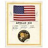 Image 1 : Apollo 13 American Flag Space-Flown -- Affixed to a NASA Certificate Signed By Each Astronaut -- ''T