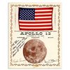 Image 1 : Apollo 12 Space-Flown American Flag -- Mounted to a Certificate Signed by the Entire Crew