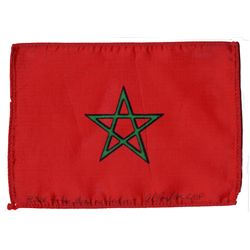 Apollo 15 Flown 6'' x 4'' Morocco Flag -- Signed & Inscribed ''Flown to the Moon on Apollo 15'' by N