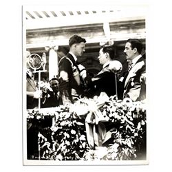 Press Photo of Charles Lindbergh Receiving Medal of Valor in NY on 13 June 1927 -- 8'' x 10'' Semi-M