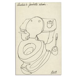 ''Archie Bunker'' Actor Carroll O'Connor Signed Drawing of ''Archie's favorite chair'' -- Not an Eas