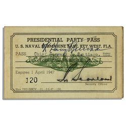 Harry Truman Signed Navy Card as President