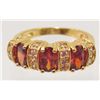 Image 1 : 18K GOLD FILLED GARNET & CZECH CRYSTALRING - SZ. 7