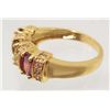 Image 2 : 18K GOLD FILLED GARNET & CZECH CRYSTALRING - SZ. 7