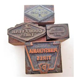 LOT OF 4 VINTAGE PRINTING BLOCKS PLATES