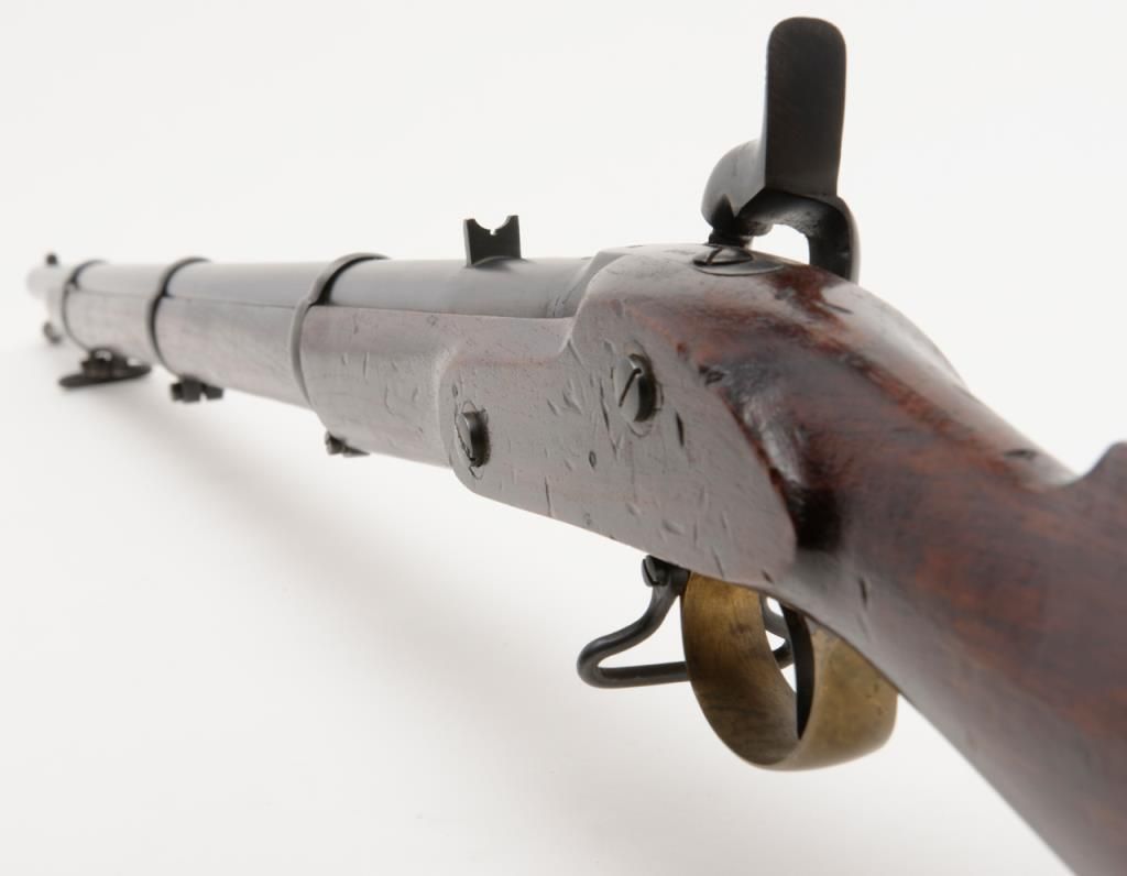 Enfield percussion rifle, .69 cal., 35-1/2” barrel, black finish, wood ...