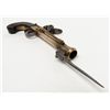 Image 7 : Continental flintlock blunderbuss pistol with  under mounted spring bayonet circa early 19th  centur