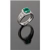 Image 2 : One custom crafted Emerald ring containing an  octagonal step cut emerald (wt approx 2ct) of  exquis