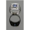 Image 1 : Fine quality 14K white gold custom man’s designer  ring set with 1 ½ CT round solitaire Tanzanite  s