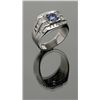 Image 2 : Fine quality 14K white gold custom man’s designer  ring set with 1 ½ CT round solitaire Tanzanite  s