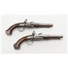 Image 1 : Pair of high quality fancy silver mounted double  barrel flintlock pistols signed “Penet (Bros.) a’,