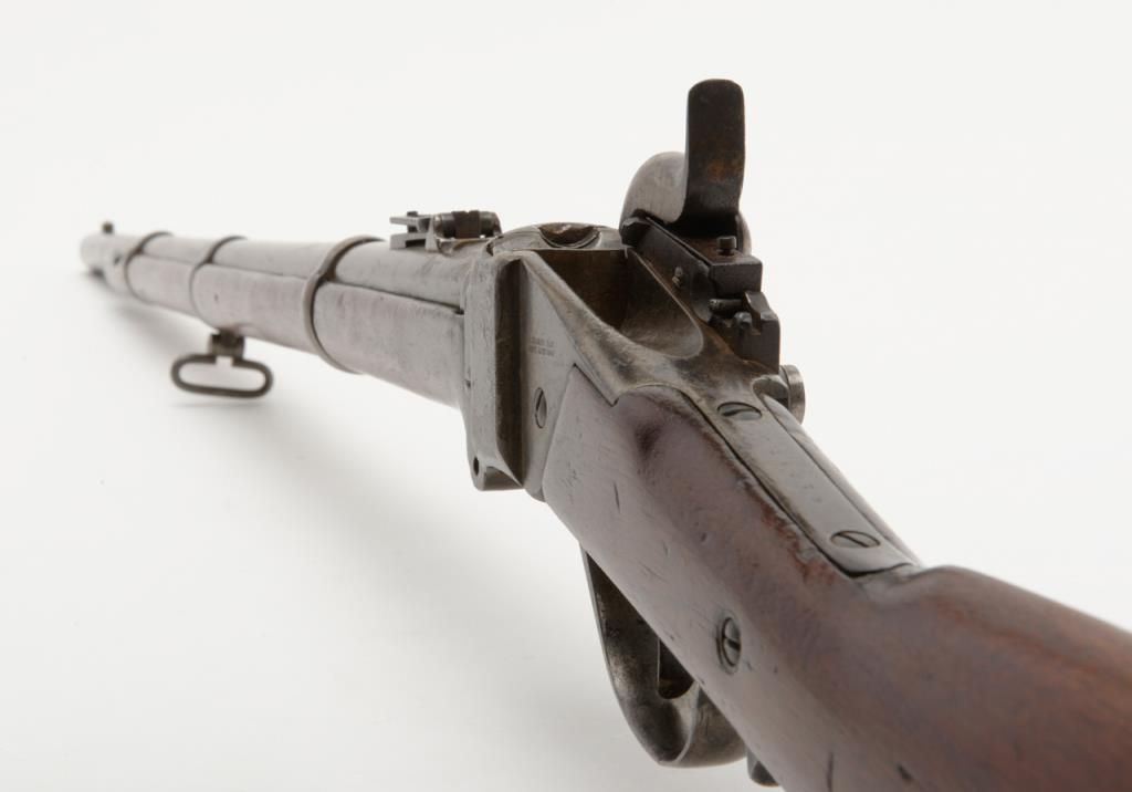 Sharps New Model 1863 marked, .52 caliber, three band percussion breech ...