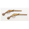 Image 1 : Pair of 17th-century Saxon style wheellock pistols  made in the Victorian era with gold gilted locks