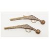Image 2 : Pair of 17th-century Saxon style wheellock pistols  made in the Victorian era with gold gilted locks