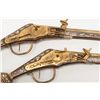 Image 6 : Pair of 17th-century Saxon style wheellock pistols  made in the Victorian era with gold gilted locks