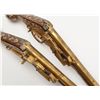 Image 8 : Pair of 17th-century Saxon style wheellock pistols  made in the Victorian era with gold gilted locks