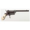 Image 1 : Double action pinfire revolver with unusually long  cylinder and barrel, silver inlaid with ivory  g