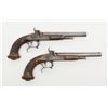 Image 6 : Pair of French officer’s style pistols from  Napoleonic era converted from flintlock to  percussion 