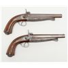 Image 4 : Pair of massive bore pinfire Howdah pistols in  fine to excellent condition French cased with  acces