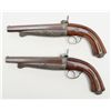 Image 5 : Pair of massive bore pinfire Howdah pistols in  fine to excellent condition French cased with  acces