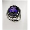 Image 1 : 1. Amazing 20.00 carat Oval Amethyst and Diamond  Ring with rich purple color and VS clarity set in 