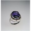 Image 2 : 1. Amazing 20.00 carat Oval Amethyst and Diamond  Ring with rich purple color and VS clarity set in 