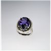 Image 3 : 1. Amazing 20.00 carat Oval Amethyst and Diamond  Ring with rich purple color and VS clarity set in 