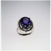 Image 5 : 1. Amazing 20.00 carat Oval Amethyst and Diamond  Ring with rich purple color and VS clarity set in 