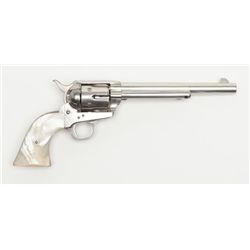 Colt SAA revolver,  .32 W.C.F. cal., 7-1/2”  barrel, nickel finish, pearl grips, #117841 in  overall