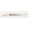 Image 5 : 19th century spear point handmade Bowie knife with  10” simple made steel blade with Marine ivory  c