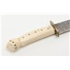 Image 6 : 19th century spear point handmade Bowie knife with  10” simple made steel blade with Marine ivory  c