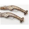 Image 3 : Pair of ornate wheellock pistols showing  elaborately inlaid stocks in Germanic style  measuring 26 
