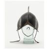 Image 1 : 17th century German Morrian style black and white  armor helmet retaining original ear flaps and  le