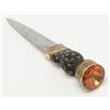 Image 15 : Scottish Dress Dagger with brass sheath and side  knife and fork set; jeweled pommel caps, matching 