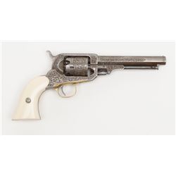 Custom engraved Whitney pocket model percussion  revolver, .31 cal., 5” octagon barrel, raised  carv