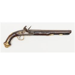 Beautiful English flintlock pistol by Blanch, .60  cal., 18-1/2” overall with a 12” octagon to round