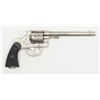 Image 1 : Colt New Service DA revolver, .44 cal., 7-1/2”  barrel, nickel finish, checkered hard rubber  grips,