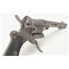 Image 11 : Cased double action pinfire revolver engraved with  finely checkered hard wood grips that may be  eb