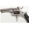 Image 5 : Cased double action pinfire revolver engraved with  finely checkered hard wood grips that may be  eb
