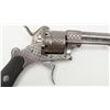 Image 7 : Cased double action pinfire revolver engraved with  finely checkered hard wood grips that may be  eb