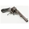 Image 9 : Cased double action pinfire revolver engraved with  finely checkered hard wood grips that may be  eb