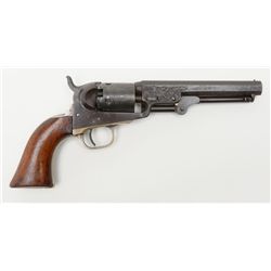 Colt Model 1849 pocket model with 5” barrel in .31  caliber percussion showing two line New York  ad